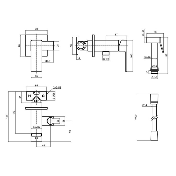 Гигиенический набор Aquame Savona AQM6817MB